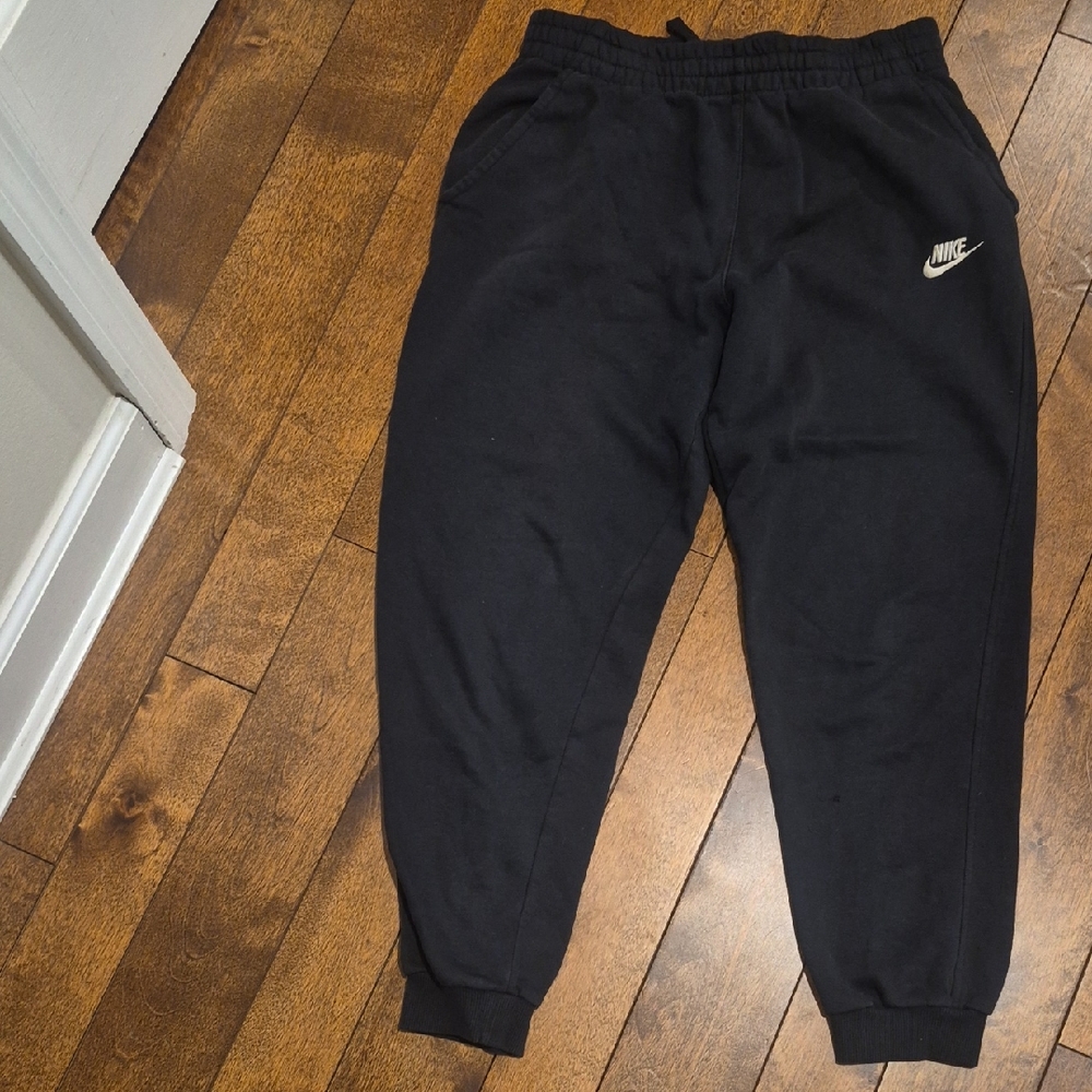 Nike Kids Black Sweatpants with White Logo